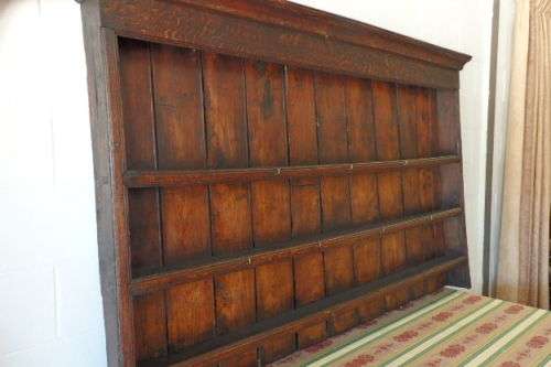 An incredible large antique (c. mid 1800s) oak wall display cabinet w/ three spacious shelves