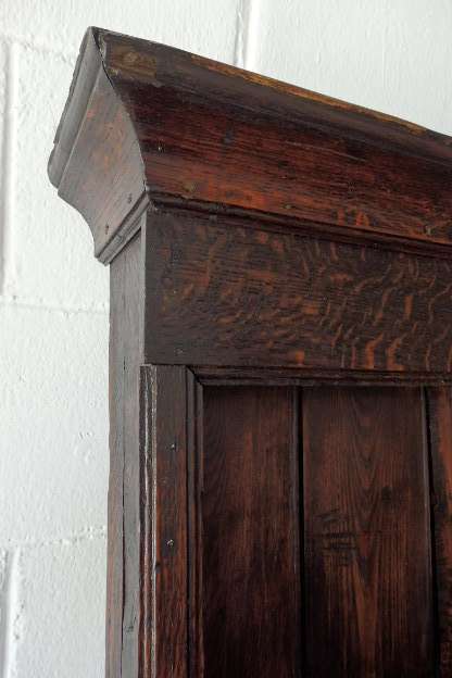 An incredible large antique (c. mid 1800s) oak wall display cabinet w/ three spacious shelves