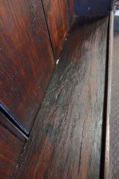 An incredible large antique (c. mid 1800s) oak wall display cabinet w/ three spacious shelves