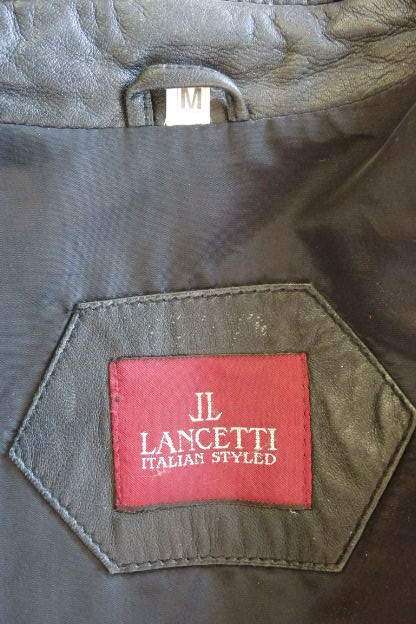 A stylish Italian made "Lancetti" gent's black genuine leather casual jacket in good condition!!!