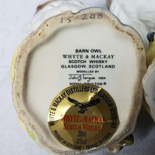 A rare Royal Doulton "Whyte & Mackay Scotch Whiskey Barn Owl porcelain decanter. Take 1 or 2!