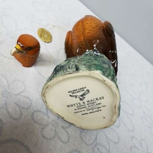 An ultra-rare vintage Royal Doulton "Whyte & Mackay Scotch Whiskey" Golden Eagle 750ml decanter