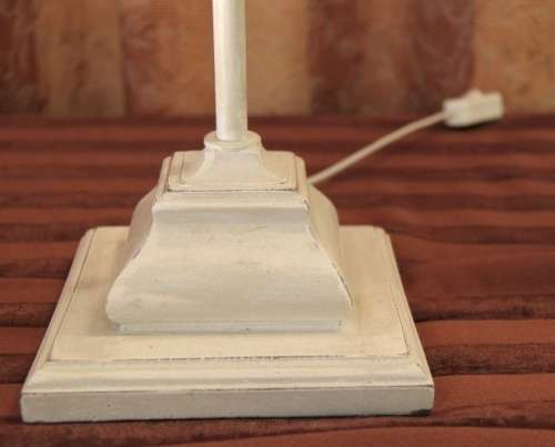 Two beautiful and elegant "tall" occasional table/ bedside lamps with white shades bid/lamp