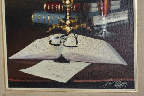 A truly spectacular signed original Denzil Herring (1940 - 2008) "still life" oil on canvas painting