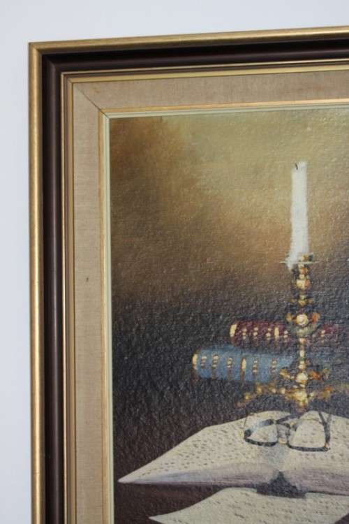 A truly spectacular signed original Denzil Herring (1940 - 2008) "still life" oil on canvas painting
