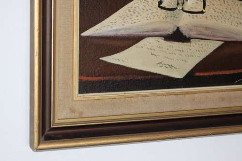 A truly spectacular signed original Denzil Herring (1940 - 2008) "still life" oil on canvas painting