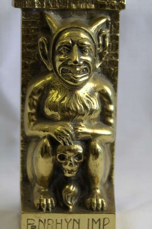 An extremely rare antique (c1890) "William Tonks & Sons" cast brass "Penrhyn Imp" door stopper