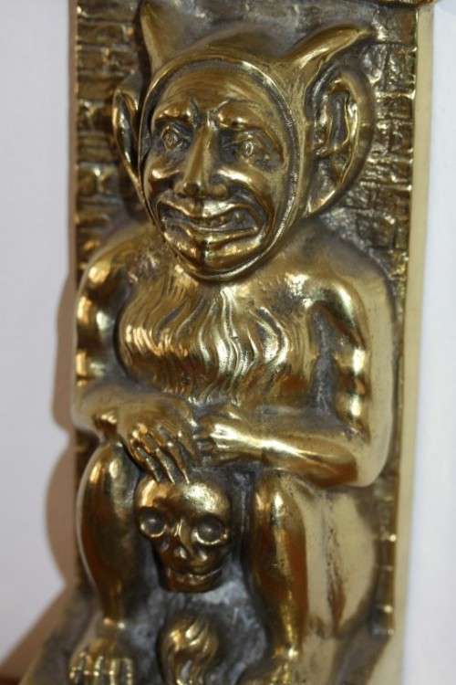 An extremely rare antique (c1890) "William Tonks & Sons" cast brass "Penrhyn Imp" door stopper