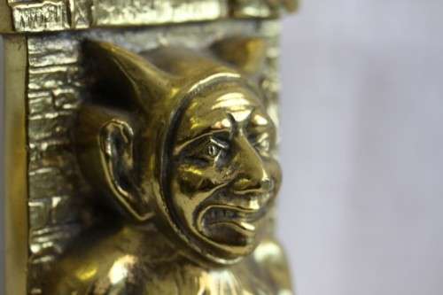 An extremely rare antique (c1890) "William Tonks & Sons" cast brass "Penrhyn Imp" door stopper