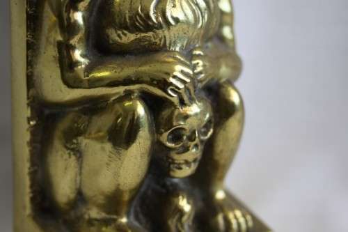 An extremely rare antique (c1890) "William Tonks & Sons" cast brass "Penrhyn Imp" door stopper