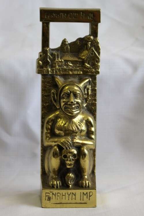 An extremely rare antique (c1890) "William Tonks & Sons" cast brass "Penrhyn Imp" door stopper
