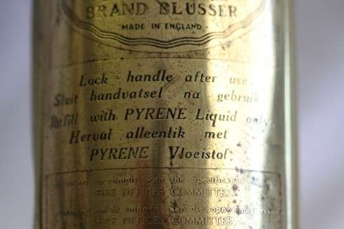 An incredible original antique (c1928) Solid brass "The Pyrene Company Ltd" fire extinguisher