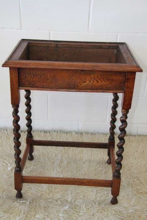 An extremely rare Victorian antique oak cutlery canteen (caddy) table stand in remarkable condition
