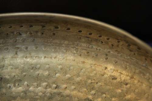 A beautiful large round "hand chased" metal bowl - made in India; in very good condition