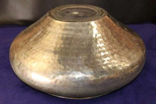 A beautiful large round "hand chased" metal bowl - made in India; in very good condition