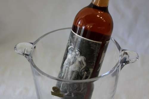 A magnificent Italian made "RCR" 24% crystal ice bucket/ wine cooler in remarkable condition