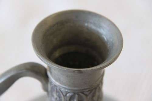 An awesome vintage pewter Haugrud jug/ pitcher with ornate detailing made in Norway