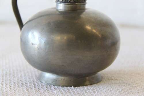 An awesome vintage pewter Haugrud jug/ pitcher with ornate detailing made in Norway