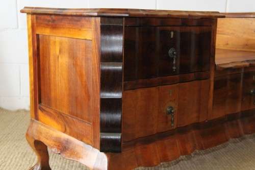 A fabulous, elegant and solid stinkwood ball & claw dresser with five drawers and carved trimmings