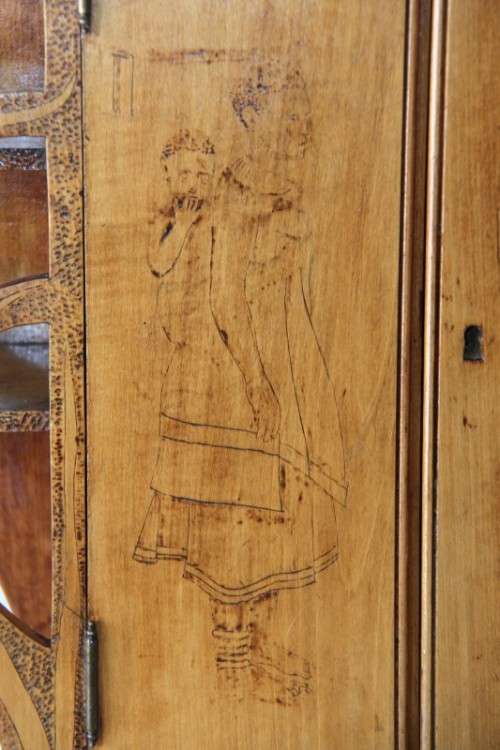An incredible rare antique German Art Nouveau Apothecary wall cabinet with stunning carved detailing