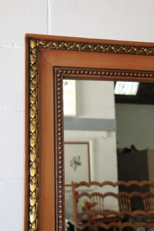 A spectacular X-large yellow wood Cheval mirror with gold gild carved & beading detailing - WOW!!!