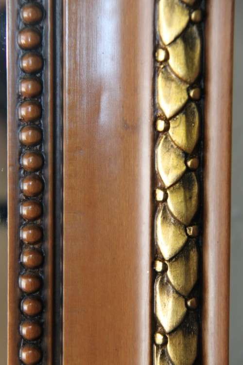 A spectacular X-large yellow wood Cheval mirror with gold gild carved & beading detailing - WOW!!!
