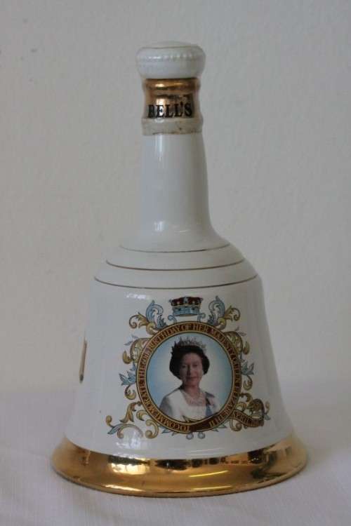 A rare "Bells Blended Scotch Whisky" Queen Elizabeth's 60th birthday commemorative decanter
