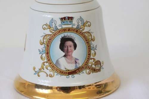 A rare "Bells Blended Scotch Whisky" Queen Elizabeth's 60th birthday commemorative decanter