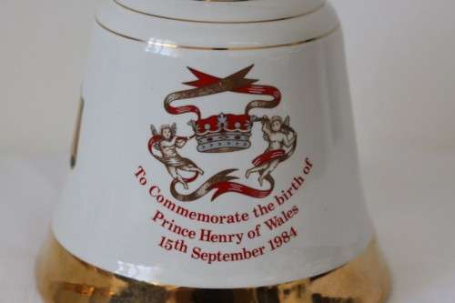 A rare 1984 "Bells Blended Scotch Whisky" Birth of Prince Henry (sealed) commemorative decanter