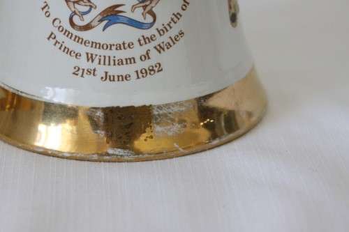 A rare full 1982 Bells Blended Scotch Whisky Birth of Prince William of Wales commemorative decanter