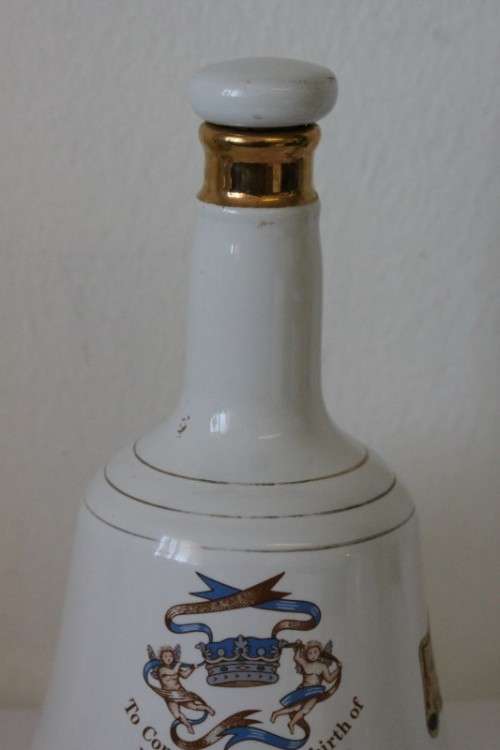 A rare full 1982 Bells Blended Scotch Whisky Birth of Prince William of Wales commemorative decanter