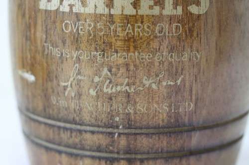 An extremely rare 1975 "Barrel 5" 5-year old "Fine Old Scotch Whisky" sealed whisky barrel decanter