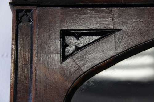 A spectacular antique Regency Apothecary Wall Cabinet w Walnut and Ebony wood inlay detailing