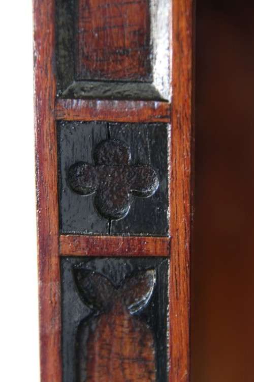 A spectacular antique Regency Apothecary Wall Cabinet w Walnut and Ebony wood inlay detailing