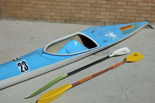 An amazing K1 racing Kayak with two paddles, splash cover and more in great condition!!!