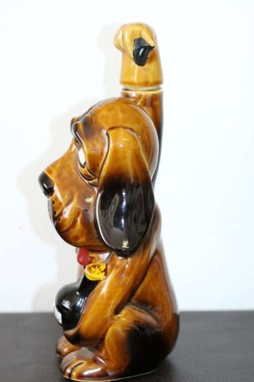 An awesome vintage "stoneware" Dog character decanter with a cork lined stopper
