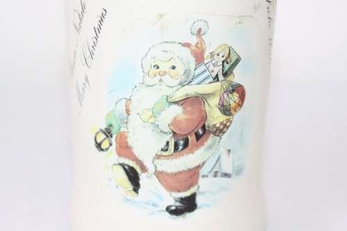 An awesome vintage German "Rauchenfelser Steinbier" porcelain Xmas commemorative flip-top decanter