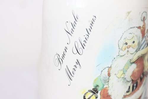 An awesome vintage German "Rauchenfelser Steinbier" porcelain Xmas commemorative flip-top decanter