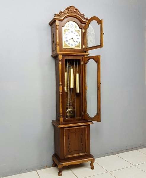 A Magnificent Vintage German Made "Tempus Fugit" Grandfather clock w/ a Hermle Mechanism