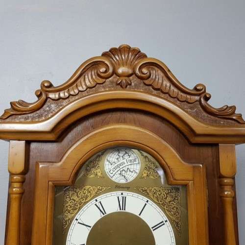 A Magnificent Vintage German Made "Tempus Fugit" Grandfather clock w/ a Hermle Mechanism