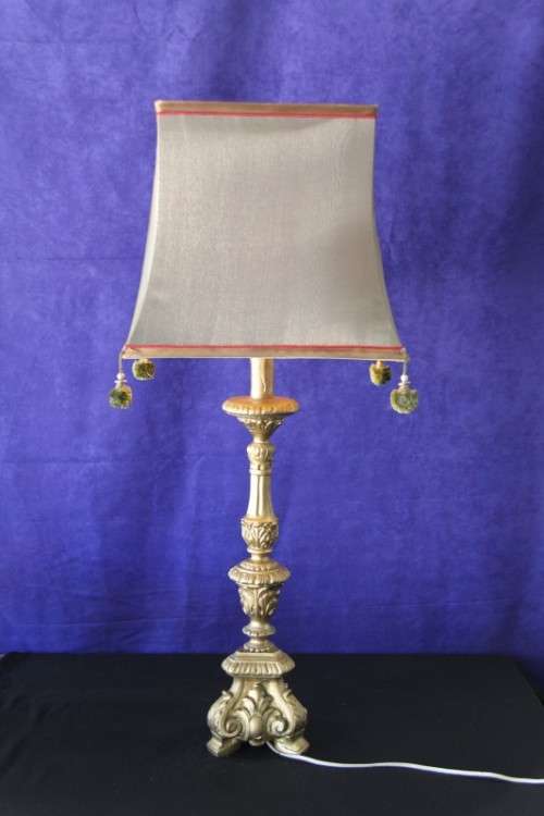 A large, gorgeous & beautifully ornate Baroque table lamp with a stunning large shade