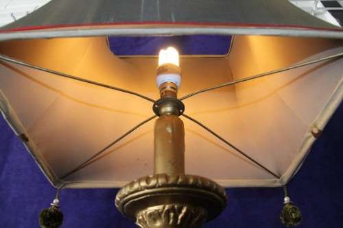 A large, gorgeous & beautifully ornate Baroque table lamp with a stunning large shade