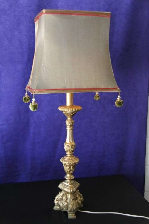 A large, gorgeous & beautifully ornate Baroque table lamp with a stunning large shade