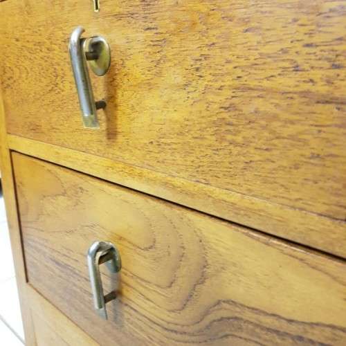 An incredible antique Art Deco "low-boy" chest of drawers with the original Art Deco handles