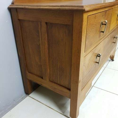 An incredible antique Art Deco "low-boy" chest of drawers with the original Art Deco handles