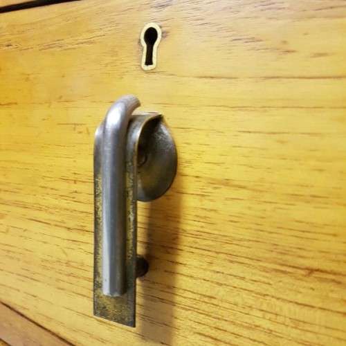 An incredible antique Art Deco "low-boy" chest of drawers with the original Art Deco handles