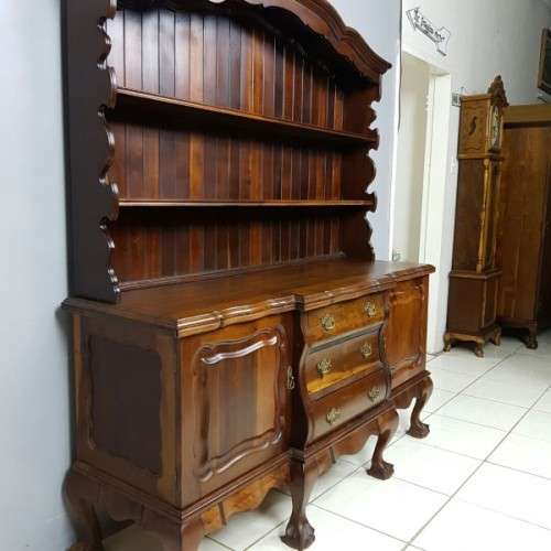 A spectacular solid Stinkwood "gabled" display Buffet Server with cutlery drawers & cupboards