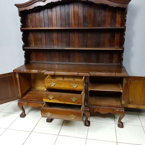 A spectacular solid Stinkwood "gabled" display Buffet Server with cutlery drawers & cupboards