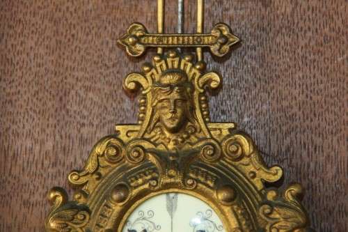 A spectacular antique (c.1890) German regulatory pendulum wall clock with a porcelain clock face