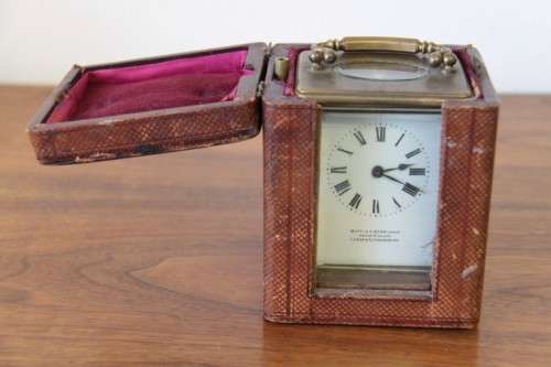 An incredible early 20th century French made solid brass "Mappin & Webb" carriage clock